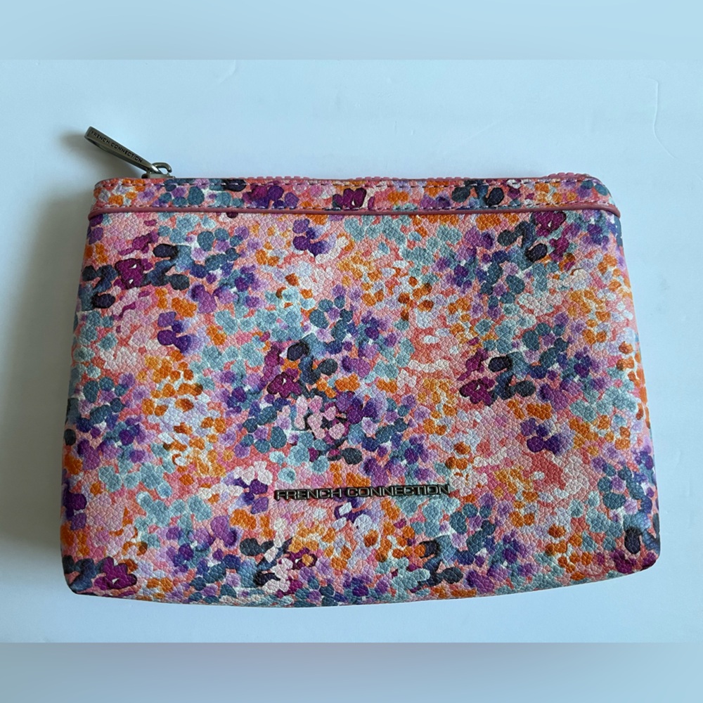 Host Pick! 🥳 French Connection Purple and Orange Cosmetic Bag Floral Design